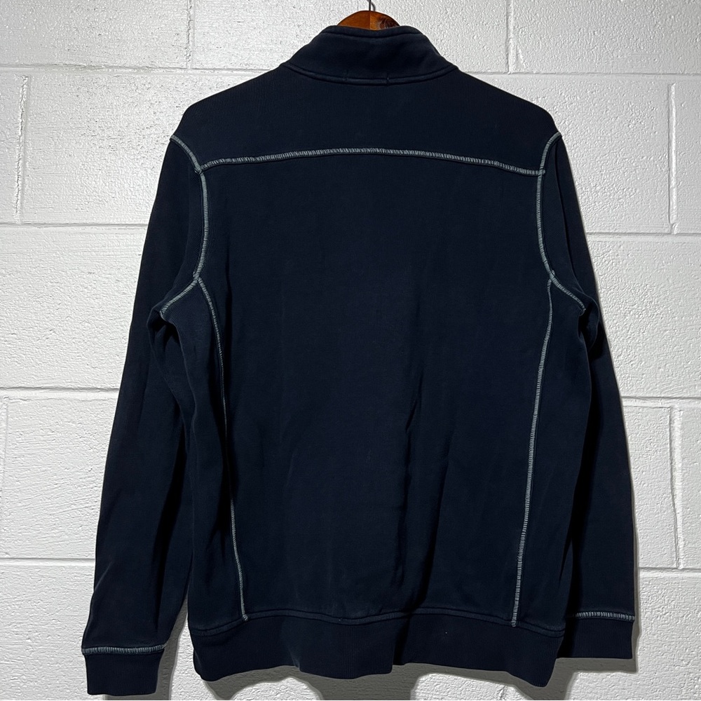 Tommy Bahama Relax Mens Dark Blue Quarter Zip Pullover Sweater Size M 100%cotton - Picture 2 of 11